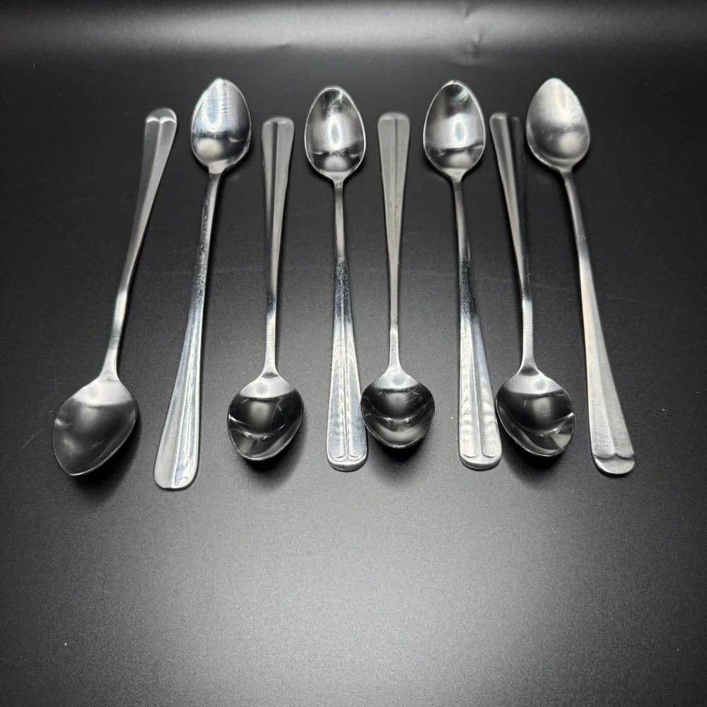 Set of 8 Stainless‎ Steel Spoons Vintage Serving Cutlery Kitchen Utensils